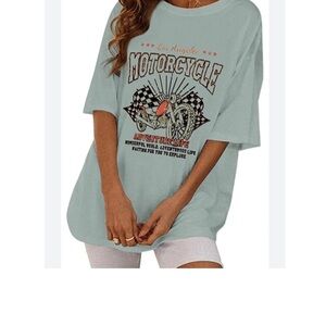 Graphic Print Oversized T-Shirt - Green